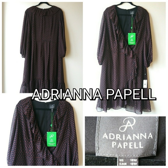 🆕 ADRIANNA PAPELL Evening Wrap Dress - NWT - Picture 2 of 8